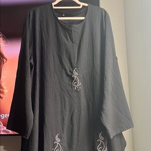 Black Embellished Kaftan Abaya Eid Modest Dress nwot